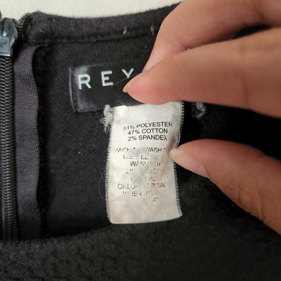 Reynah Couture Black Textured Sleeveless A Line Dress - Picture 5 of 5